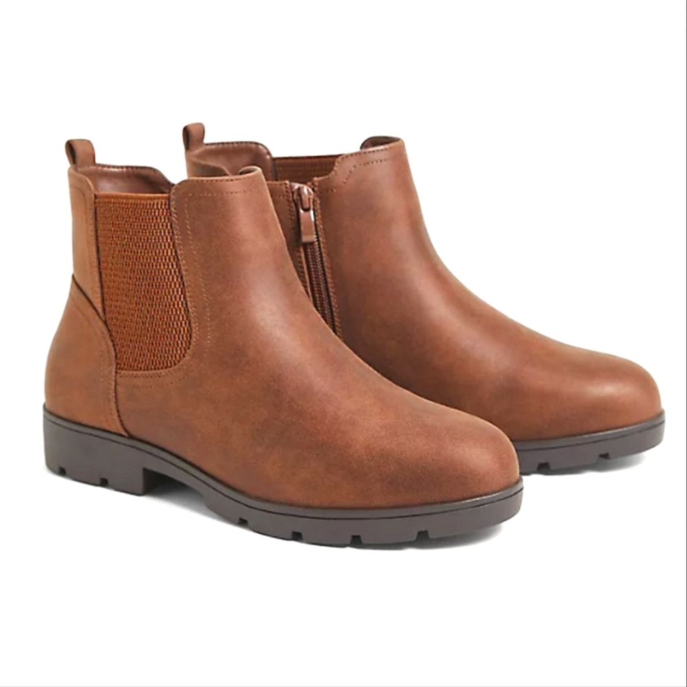 TORRID FAUX LEATHER ANKLE BOOT